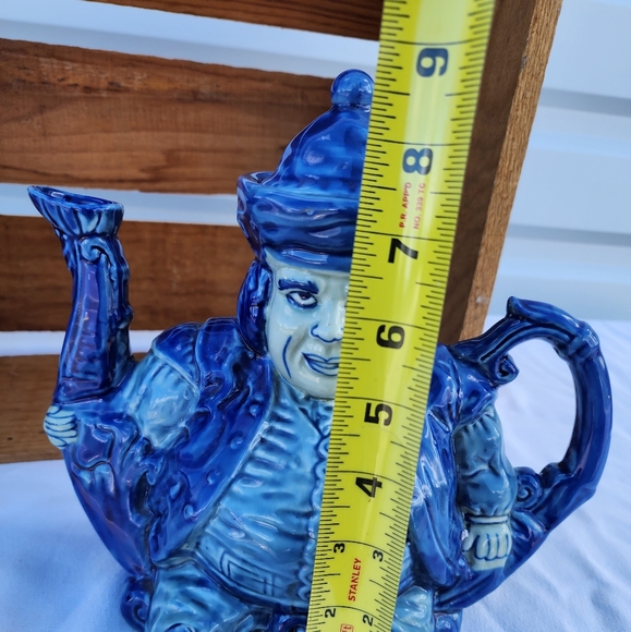 Victorian Ironstone Royal Armsflow Blue Teapot " Buddha Toby - Picture 2 of 7